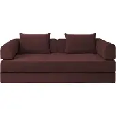 Popsofa Canapé-Lit Joy 2 Places Chenille Rouge Bordeaux