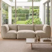 Popsofa Canapé lounge modulaire intérieur 3,5 places Kiki Bouclé Taupe