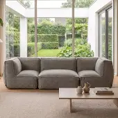 Popsofa Canapé lounge modulaire intérieur 3,5 places Kiki Bouclé Marron