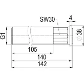 Schlosser Raccord intermédiaire JS, 140 mm, avec bride de déconnexion, entrée 1"