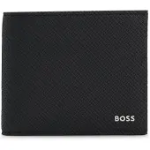 BOSS Portefeuille en cuir recyclé à texture monogrammée