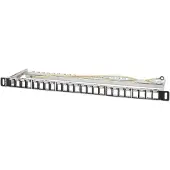 Intellinet 721011 24-Port Patchpanel geschirmt und unbestückt 0,5HE