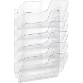 Sans marque Distributeur de prospectus Flexiplus - 6 compartiments A4 - paysage - transparent