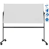 Legamaster Tableau blanc pivotant et mobile - utilisable des 2 côtés - laqué - l. 2000 x H 1000 mm - châssis gris