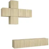 vidaXL Ensemble d'armoires TV de 7 pièces en bois de chêne Sonoma
