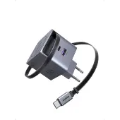 UGREEN Chargeur USB, 2 ports Type-C, charge rapide, GaN, 45 W - X614 (65822) - Gris sidéral