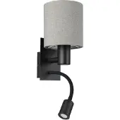 Eglo Applique PASTERI acier noir LED 1X40W;1X3,8W L:15cm H:38cm avec interrupteur à bascule