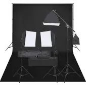 vidaXL Kit studio photo avec éclairage et arrière-plan