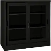 vidaXL Armoire à portes coulissantes Noir 90x40x90 cm Acier