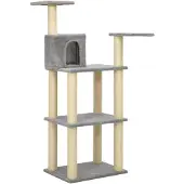 vidaXL Arbre à chat avec colonnes à griffer en sisal 118,5 cm Arbre à grimper Arbre de jeu pour chats