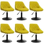 vidaXL Chaises de salle à manger 6 pcs. Pivotant jaune moutarde velours