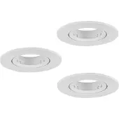 Eglo , lot de 3 spots encastrables Barranco, spot de plafond pivotant, spot encastrable rond sans ampoule, spots de plafond, culot GU10, diamètre 9 cm