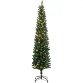vidaXL Sapin de Noël artificiel mince 300 LED 210 cm