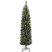 vidaXL Sapin de Noël artificiel mince 150 LED 150 cm