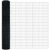vidaXL Clôture Euro, 1,5 x 10 mètres, fer revêtu de PVC, gris