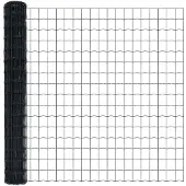 vidaXL Clôture Euro, 1,6 x 10 m, fer revêtu de PVC, gris