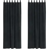 vidaXL Rideaux occultants, 2 pièces, noir, 140 x 225 cm, en velours