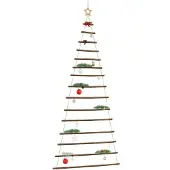 vidaXL Sapin de Noël suspendu avec étoile supérieure 100 x 210 cm Branche naturelle