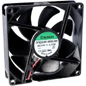 SUNON Ventilateur 24V 92x25 K 127.3m3/h 47dBA IP68 (92 mm, 1x), Ventilateur PC, Noir