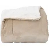 vidaXL Jeté Beige 220 x 240 cm Toison