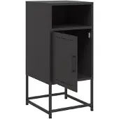 vidaXL Table de chevet noir 36x39x78 cm acier