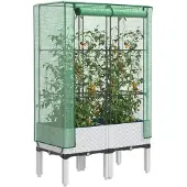 vidaXL Lit surélevé avec serre aspect rotin 80x40x140 cm