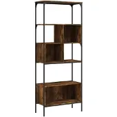 vidaXL Bibliothèque 5 niveaux chêne fumé 76x33x188,5 cm
