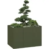 vidaXL Jardinière vert olive 120x80x80 cm acier