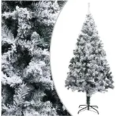 vidaXL Sapin de Noël artificiel avec neige floquée vert 180 cm PVC