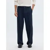 Selected Pantalon à plis 'SLH220-FINN' bleu marine