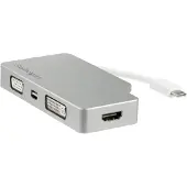 StarTech.com Adaptateur de voyage audio/vidéo 4 en 1 - USB Type-C vers VGA, DVI, HDMI ou Mini DP - 4K convertisseur vidéo