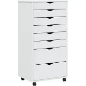 vidaXL Armoire roulante avec tiroirs MOSS blanc bois de pin solide