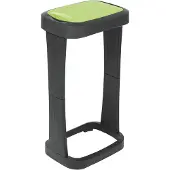 Bo Camp 2x Support pour sacs poubelle avec clapet oscillant anthracite/vert 73x40x30cm, Poubelle, Multicolore, Vert, Noir