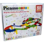 PicassoTiles Race Track - tuiles de construction magnétiques, 50dlg.