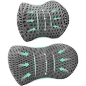 vidaXL Oreiller Avec Oreiller Réglable 2 Pcs Gris Maille 4d