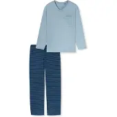 Schiesser Pyjama long ' Comfort Essentials ' aqua / bleu clair