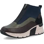 Rieker Bottines bleu marine / brun foncé / kaki