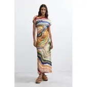 Desigual Robe marine / jaune / moutarde / vert clair