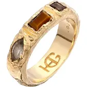 Haze&Glory Bague 'Trio Jewels' or