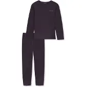 Schiesser Pyjama long ' Modern Bonded ' graphite / noir