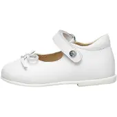 Naturino Ballerines À Noeud En Cuir Ballet Blanc-Argenté - 27