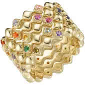 Giorgio Martello Milano Bague or / vert / orange / rose