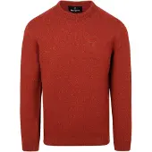 Barbour Pull Tisbury Laine Brique Rouge Orange taille L