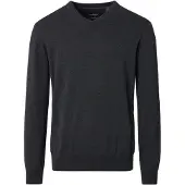 Casamoda Regular Fit Pull-over Encolure en Vanthracite, Unicolore