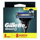Gillette Rasoir manuel Mach3 de Recharges de lames de rechange pour hommes - Paquet de 8 lames