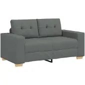 vidaXL Ensemble de canapé 2 pièces avec coussins, tissu gris foncé
