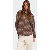 ONLY Chemisier 'ONLOREGON ALVA' chocolat / blanc