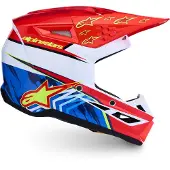 Alpinestars Casque S-M3 Falcon ECE 22.06 Red Fl White Blue Yl Fl Gl, Taille: XS