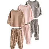 Next Pyjama marron / gris / rose