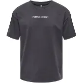 ONLY GIRLS T-Shirt 'KOGHELEN' gris foncé / rosé / grenadine / blanc